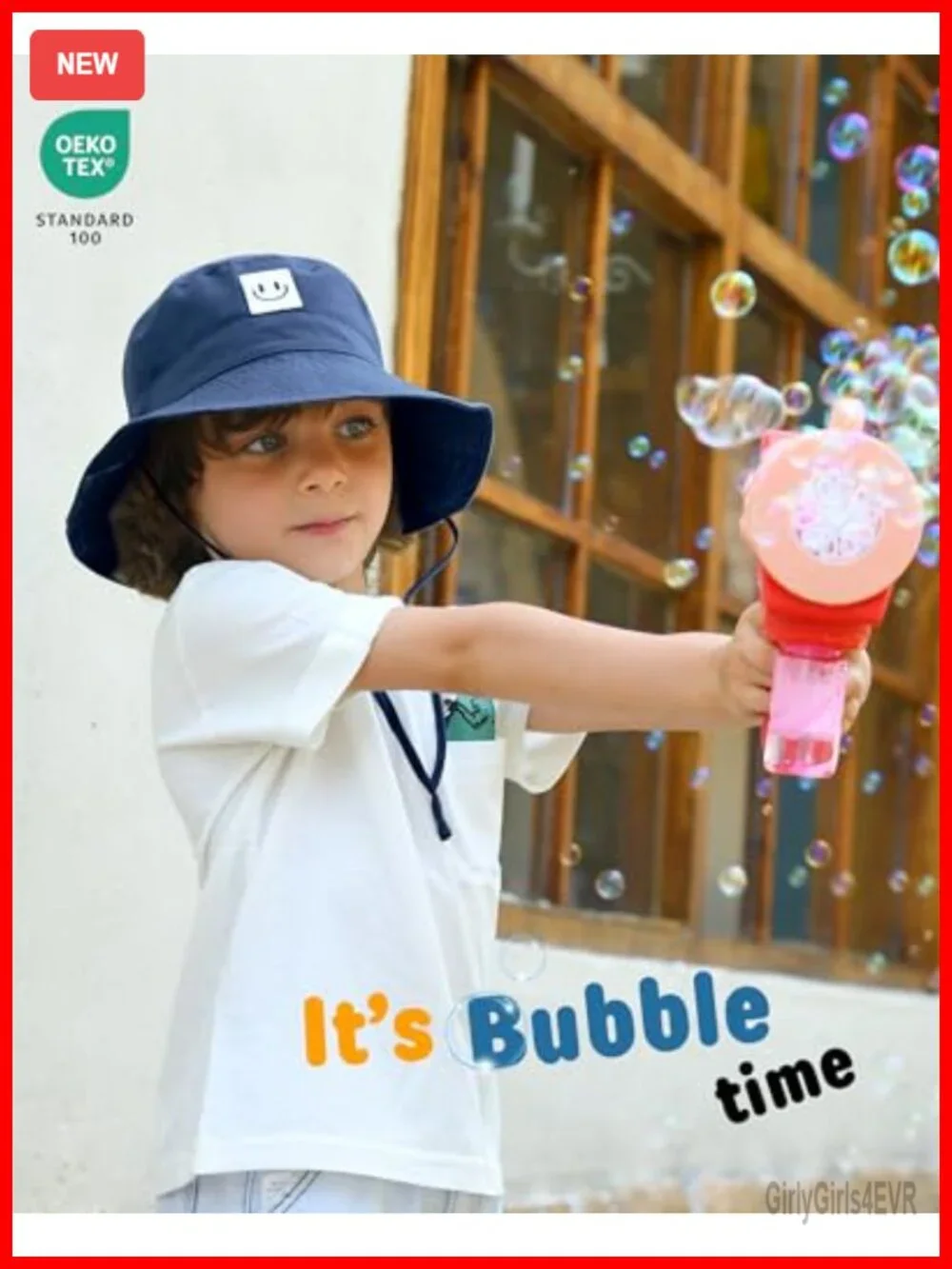 Baby Sun Hat UPF 50+ Toddler Bucket Hat Boys Girls 0-5Y Outdoor Smile Face